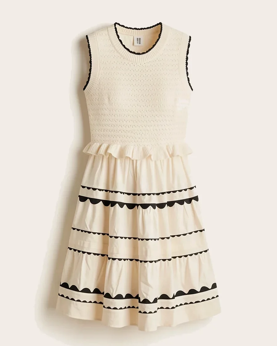 Vestido Tejido En La Parte Superior Media Pierne