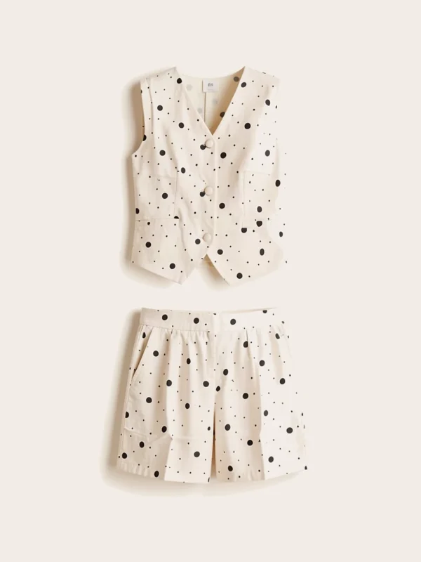 Conjunto De Chaleco Y Short Polka Dots