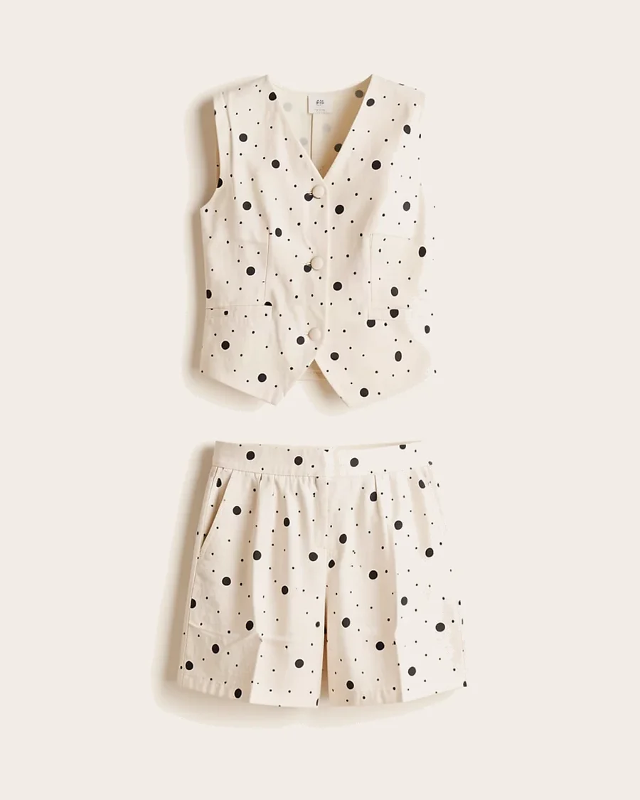 Conjunto De Chaleco Y Short Polka Dots