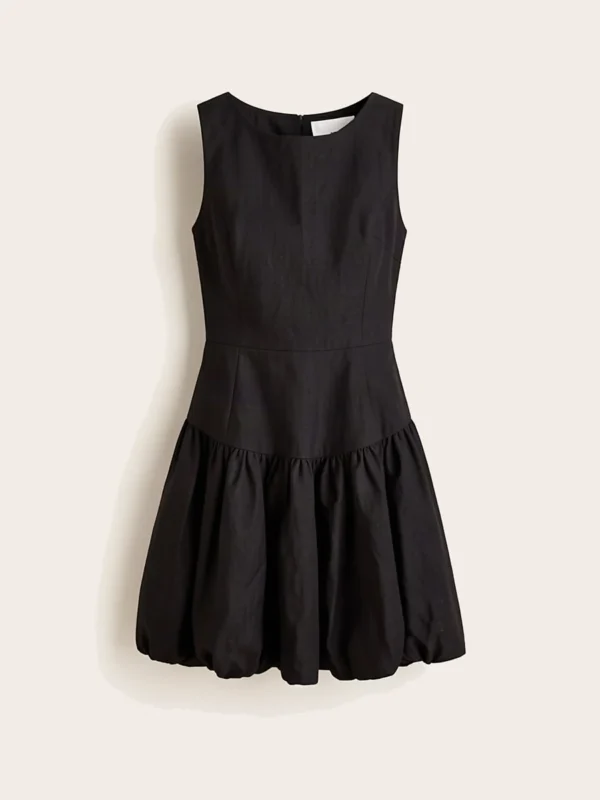 Vestido de Lino Sin Mangas con Volante Globo