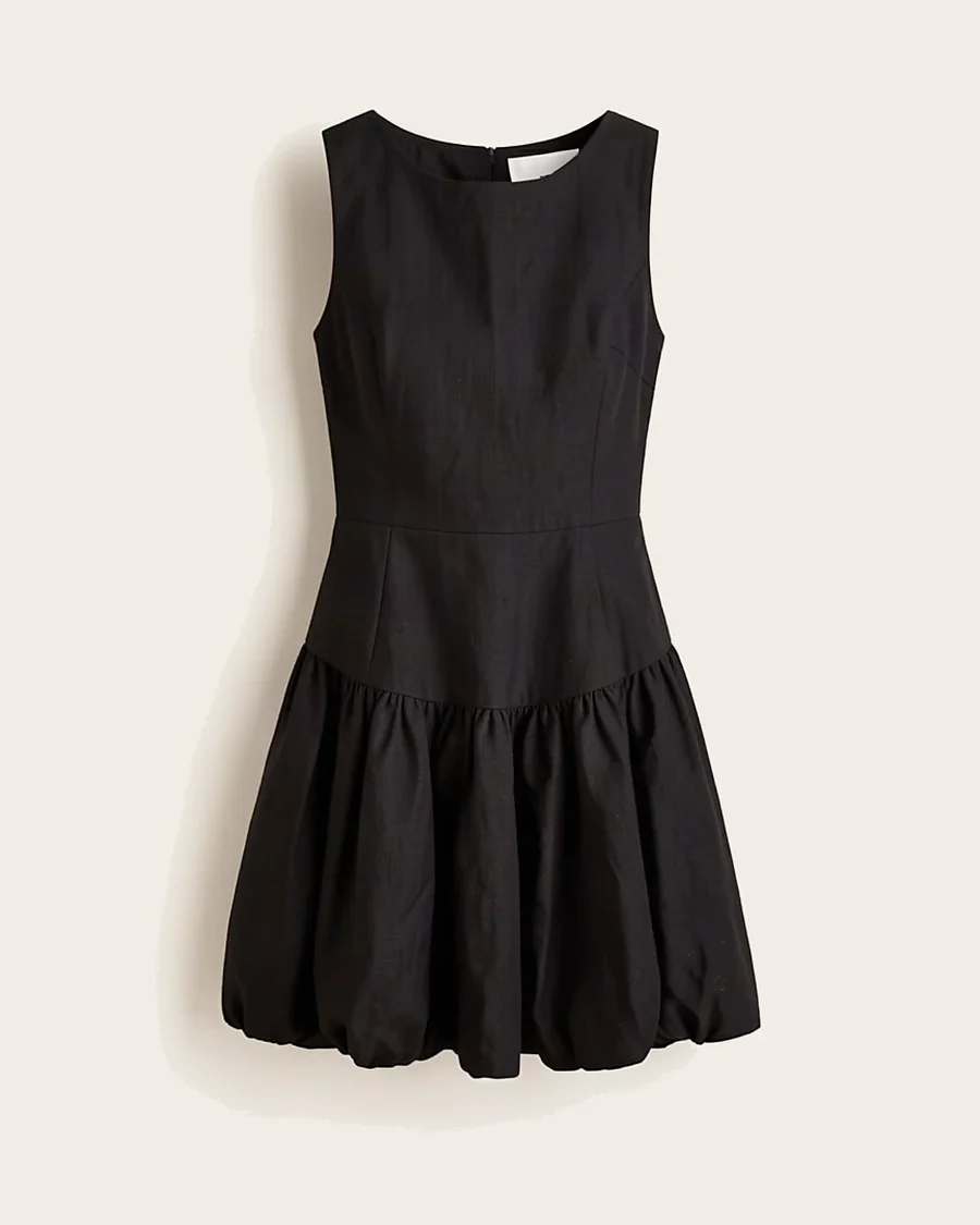 Vestido de Lino Sin Mangas con Volante Globo