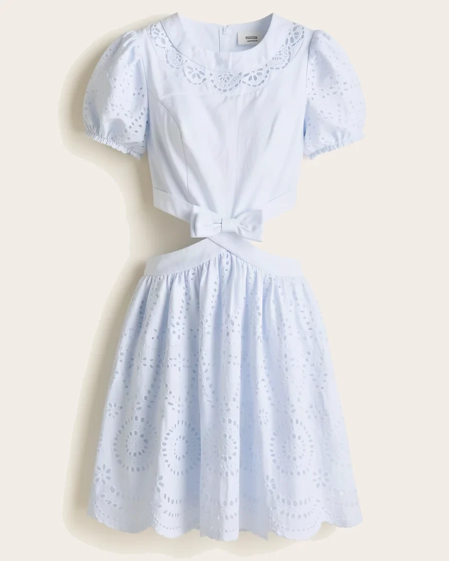 Minivestido Ojalillo -Azul Baby