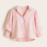 Camisa de Algodón con Mangas Ballon – Pink
